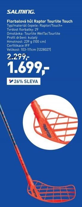 Florbalová hůl Raptor Tourlite Touch