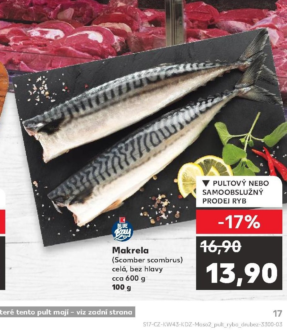 Makrela (Scomber scombrus) celá, bez hlavy