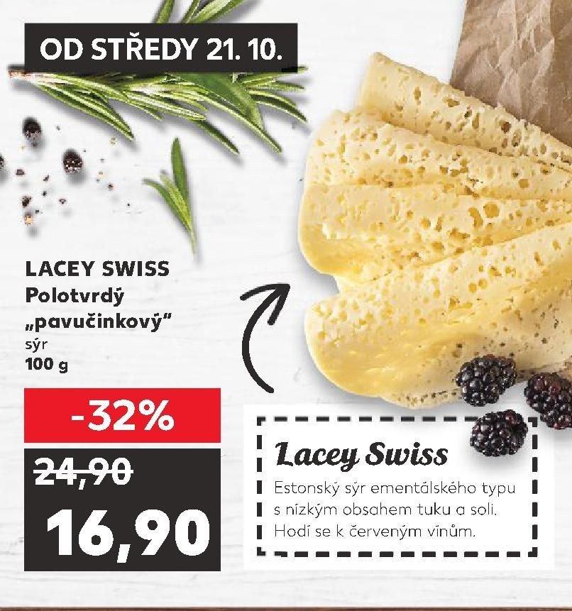 Lacey Swiss Polotvrdý „pavučinkový“ sýr