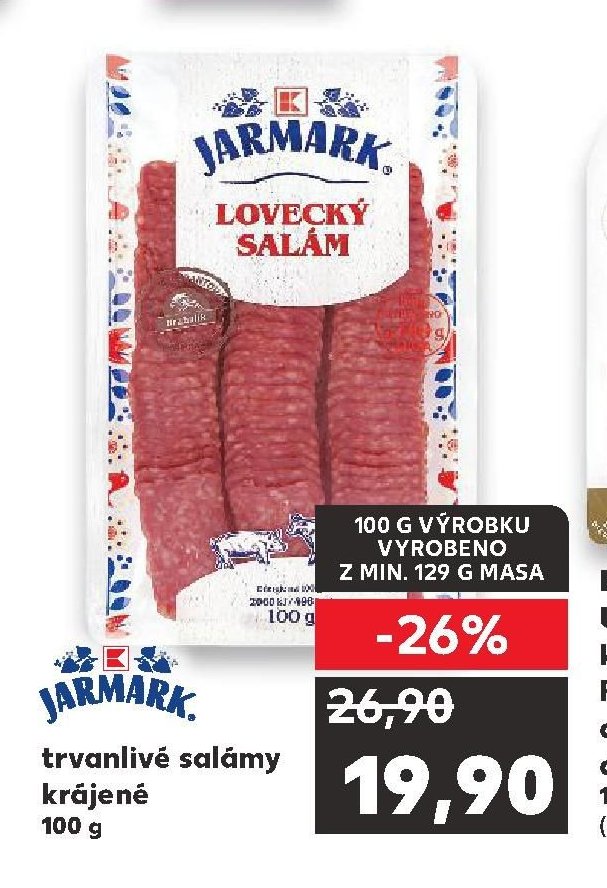 JARMARK trvanlivé salámy krájené 100 g