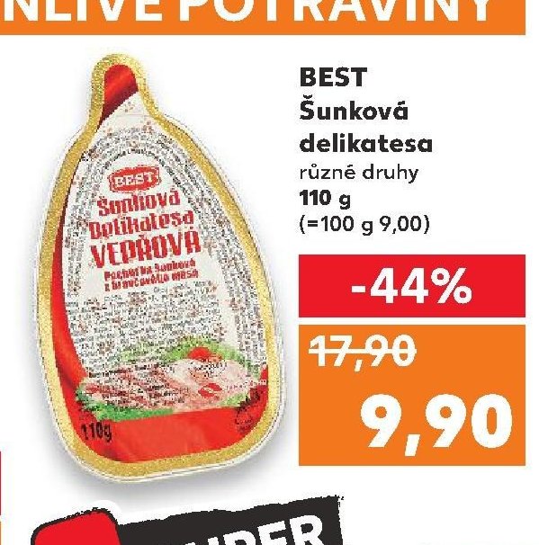 BEST Šunková delikatesa různé druhy 110 g