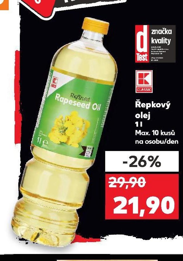 K Classic Řepkový olej 1 l