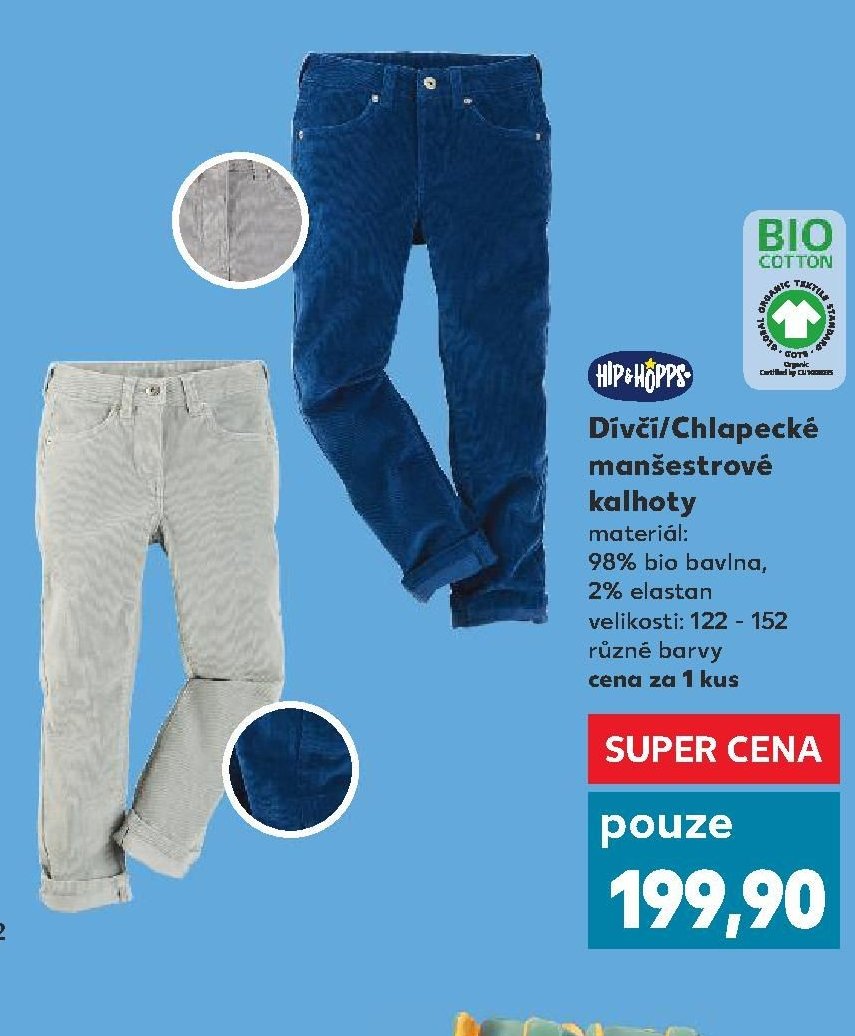Dívčí/Chlapecké manšestrové kalhoty
