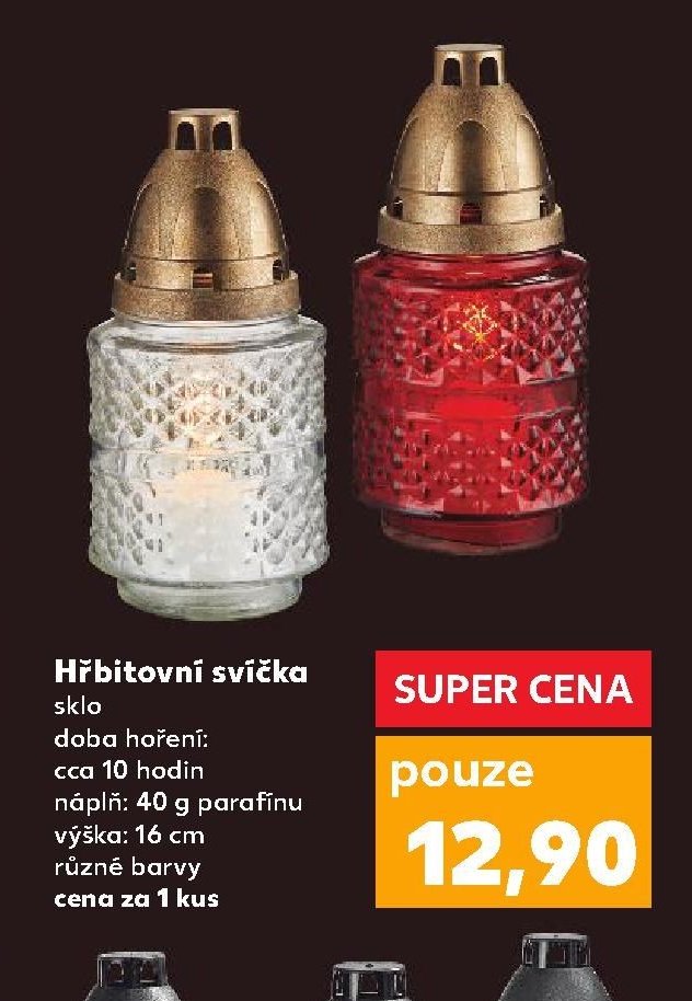 Hřbitovní svíčka sklo