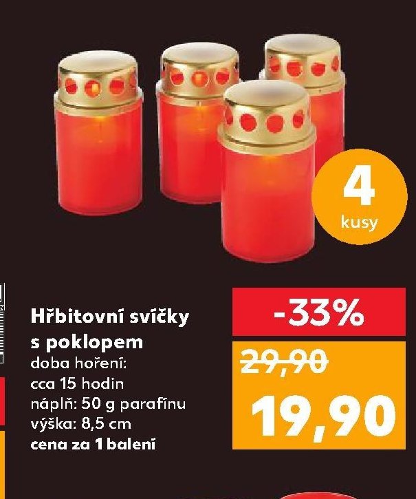 Hřbitovní svíčky s poklopem