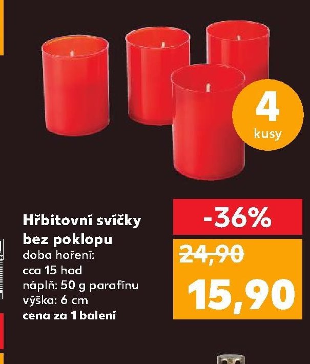Hřbitovní svíčky bez poklopu