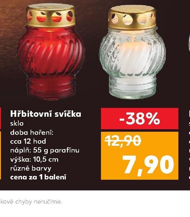 Hřbitovní svíčka sklo