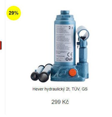 Hever hydraulický 2t, TÜV, GS