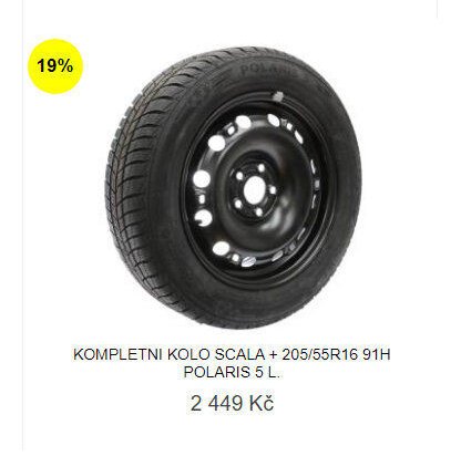 KOMPLETNÍ KOLO SCALA + 205/55R16 91H POLARIS 5 L