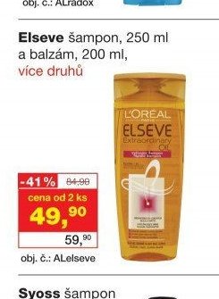 Elseve šampon, 250 ml a balzám, 200 ml, více druhů