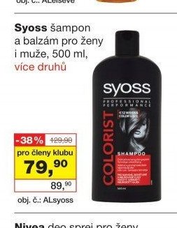Syoss šampon a balzám pro ženy i muže, 500 ml, více druhů
