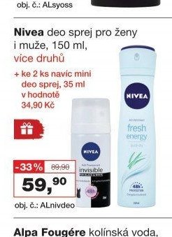 Nivea deo sprej pro ženy i muže, 150 ml, více druhů