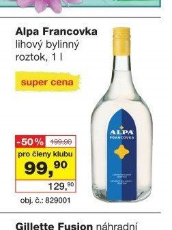 Alpa Francovka lihový bylinný roztok, 1 l