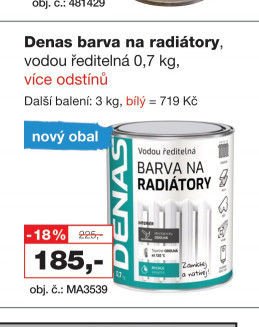 Denas barva na radiátory, vodou ředitelná 0,7 kg