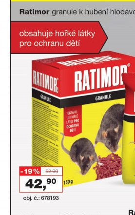 Ratimor granule k hubení hlodavců, 150 g