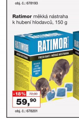 Ratimor měkká nástraha k hubení hlodavců, 150 g