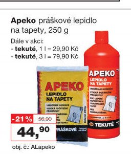 Apeko práškové lepidlo na tapety, 250 g