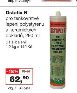 Ostafix N pro tenkovrstvé lepení polystyrenu a keramických obkladů, 290 ml