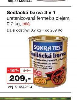 Sedlácká barva 3 v 1 uretanizovaná fermež s olejem, 0,7 kg, bílá