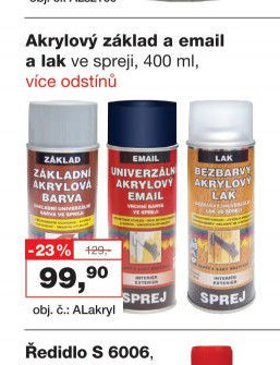 Akrylový základ a email a lak ve spreji, 400 ml, více odstínů