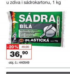 Sádra bílá plastická
