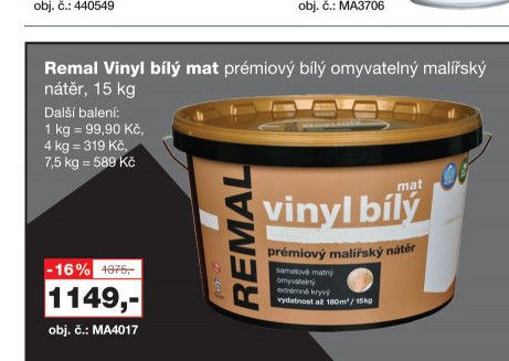Remal Vinyl bílý mat
