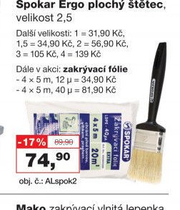 Spokar Ergo plochý štětec