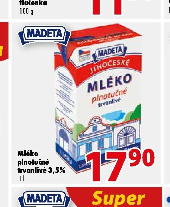 Mléko plnotučné trvanlivé 3,5%