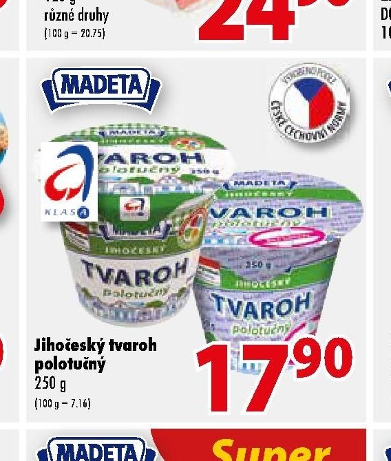 Jihočeský tvaroh polotučný
