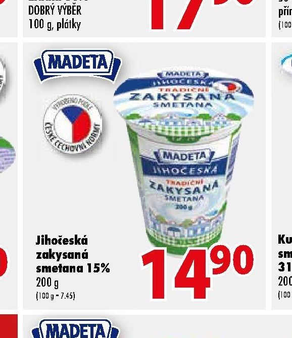 Jihočeská zakysaná smetana 15%