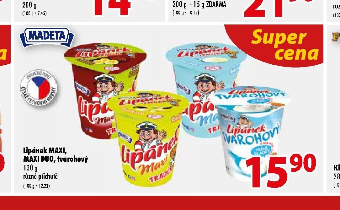 Lipánek MAXI, MAXI DUO, tvarohový