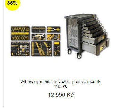 Vybavený montážní vozík - pěnové moduly 245 ks