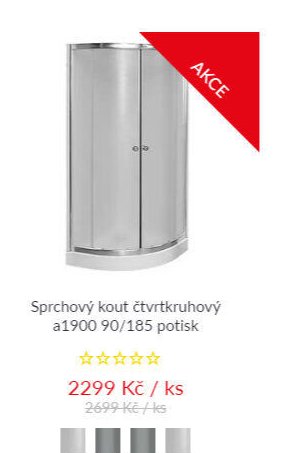 Sprchový kout čtvrtkruhový a1900 90/185 potisk