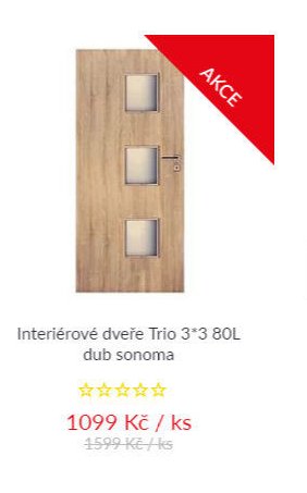 Interiérové dveře Trio 3*3 80L dub sonoma