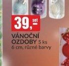 VÁNOČNÍ OZDOBY 5 ks, 6 cm, různé barvy