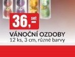 VÁNOČNÍ OZDOBY 12 ks, 3 cm, různé barvy