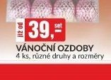 VÁNOČNÍ OZDOBY 4 ks, různé druhy a rozměry