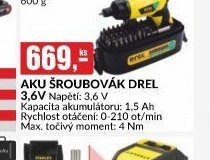 AKU ŠROUBOVÁK 3,6V