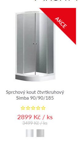 Sprchový kout čtvrtkruhový Simba 90/90/185