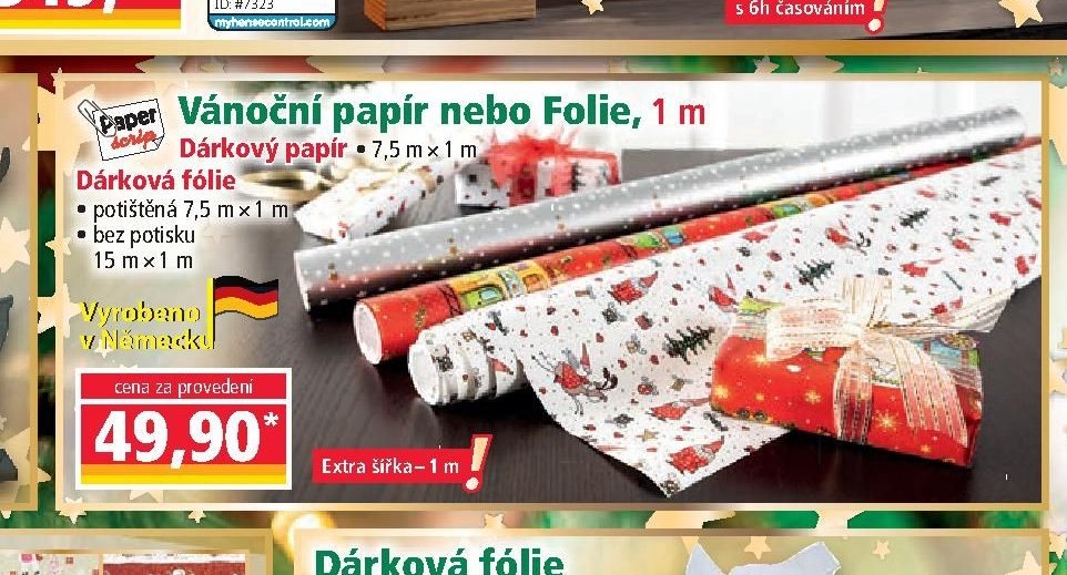 Vánoční papír nebo Folie, 1 m