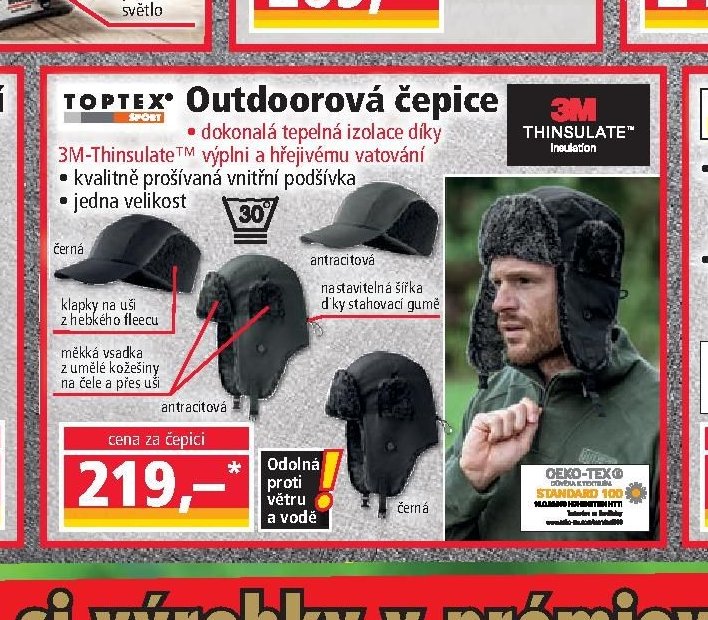 Outdoorová čepice