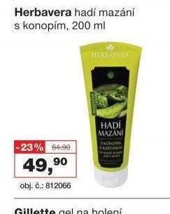 Herbavera hadí mazání s konopím, 200 ml