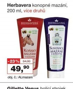 Herbavera konopné mazání, 200 ml