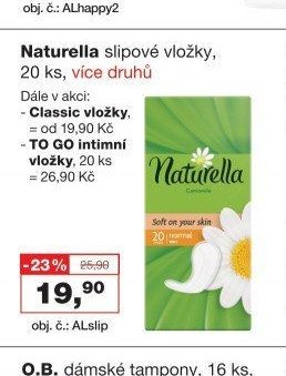 Naturella slipové vložky, 20 ks, více druhů