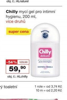 Chilly mycí gel pro intimní hygienu, 200 ml, více druhů