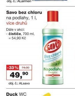Savo bez chloru na podlahy