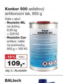 Konkor 500 asfaltový antikorozní lak, 950 g