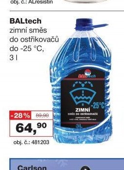 BALtech zimní směs do ostřikovačů do -25 °C, 3 l