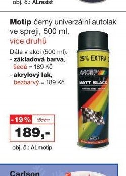Motip černý univerzální autolak ve spreji, 500 ml, více druhů