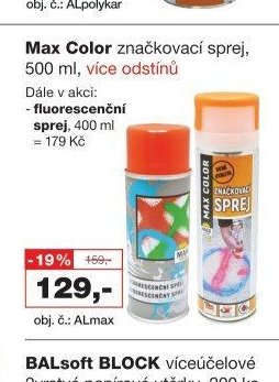 Max Color značkovací sprej, 500 ml, více odstínů